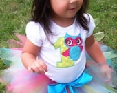 Lovely birthday owl tutu and shirt/onesie