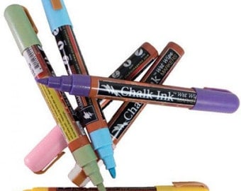 Chalk Ink - Chalkboard Marker - 6 Color Pen Set - 6mm - by Simple Shapes