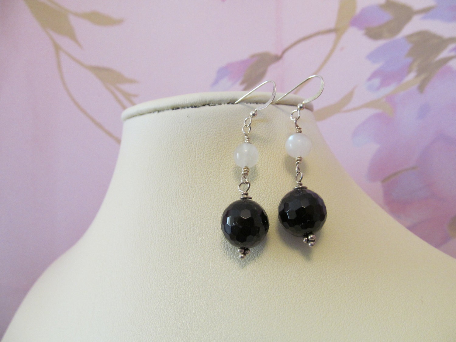 Lovely Tourmaline, Moonstone & Sterling Silver Earrings