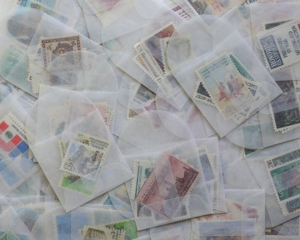 GRAB BAG - Assorted Vintage unused postage stamps - to post 5 letters