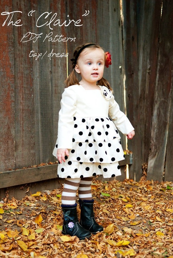 The "Claire" top/dress PDF Pattern sizes 6m-4T