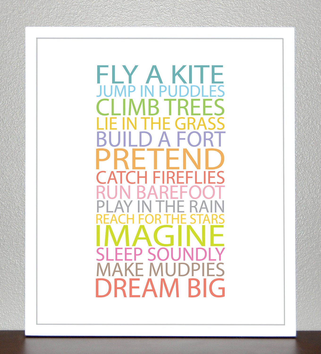 Prints for kids. Inspiration quote prints for children - BE A KID - 8x10 Poster