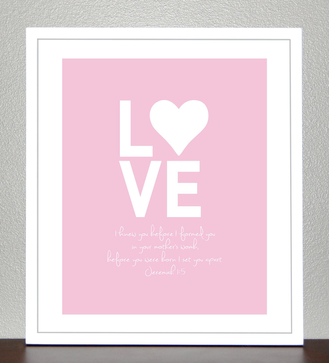 Nursery Art - Bible verse Jeremiah 1:5 - I knew you before I formed you in your mothers womb
