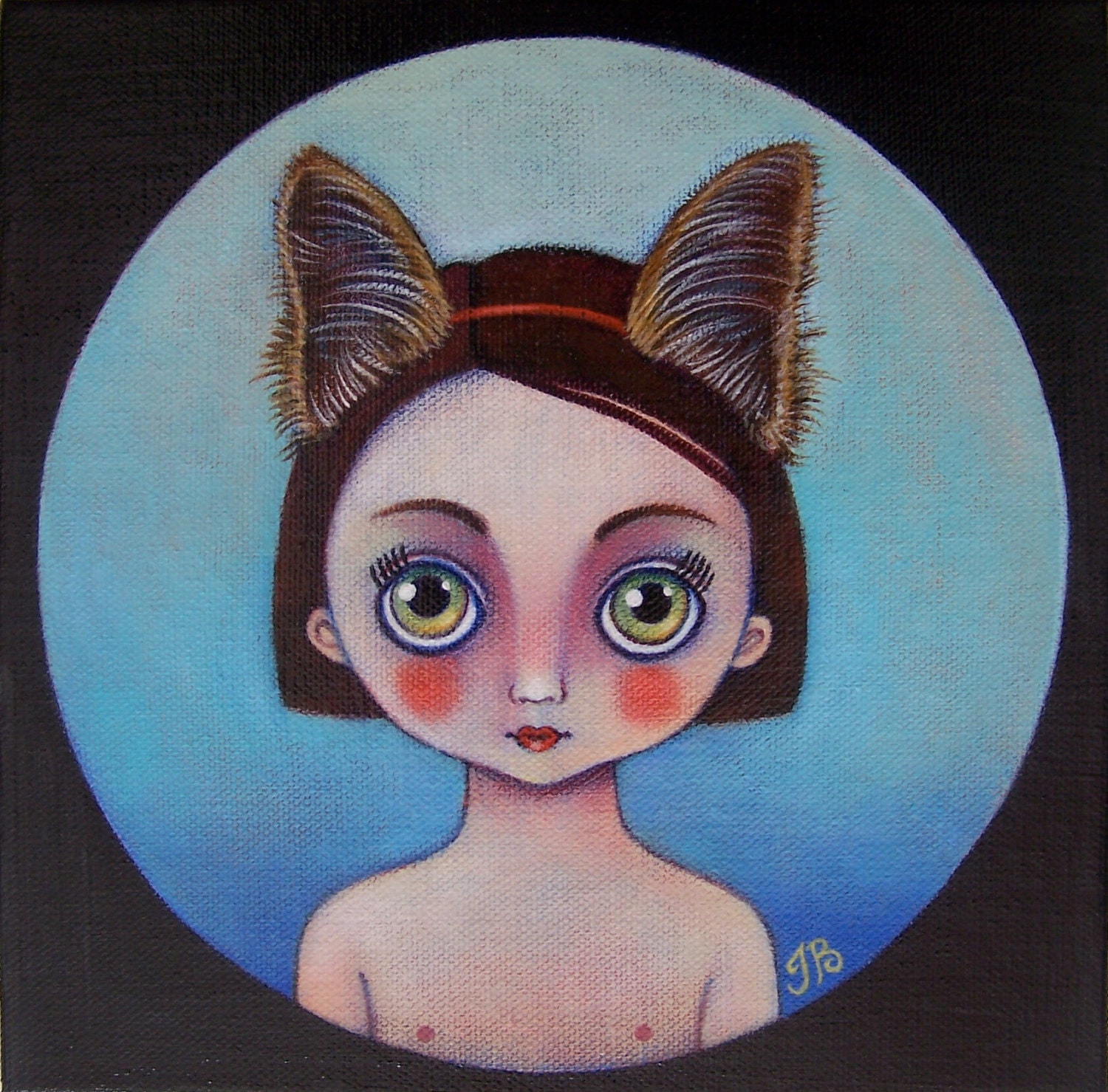 Prints on wood of "Lola" by Isabelle Bryer  5" x 5"