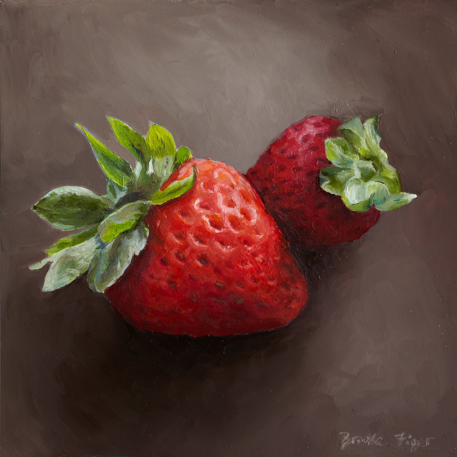 Giclee, Archival, Matted Print of an Original Oil Painting of Strawberries