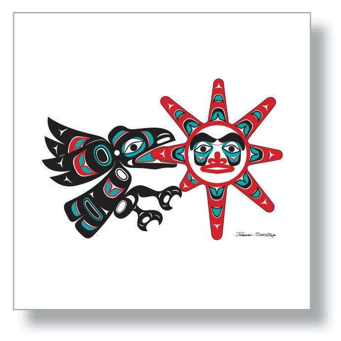 12"X12" Giclée Print - Northwest Native American "Raven Stealing the Sun"