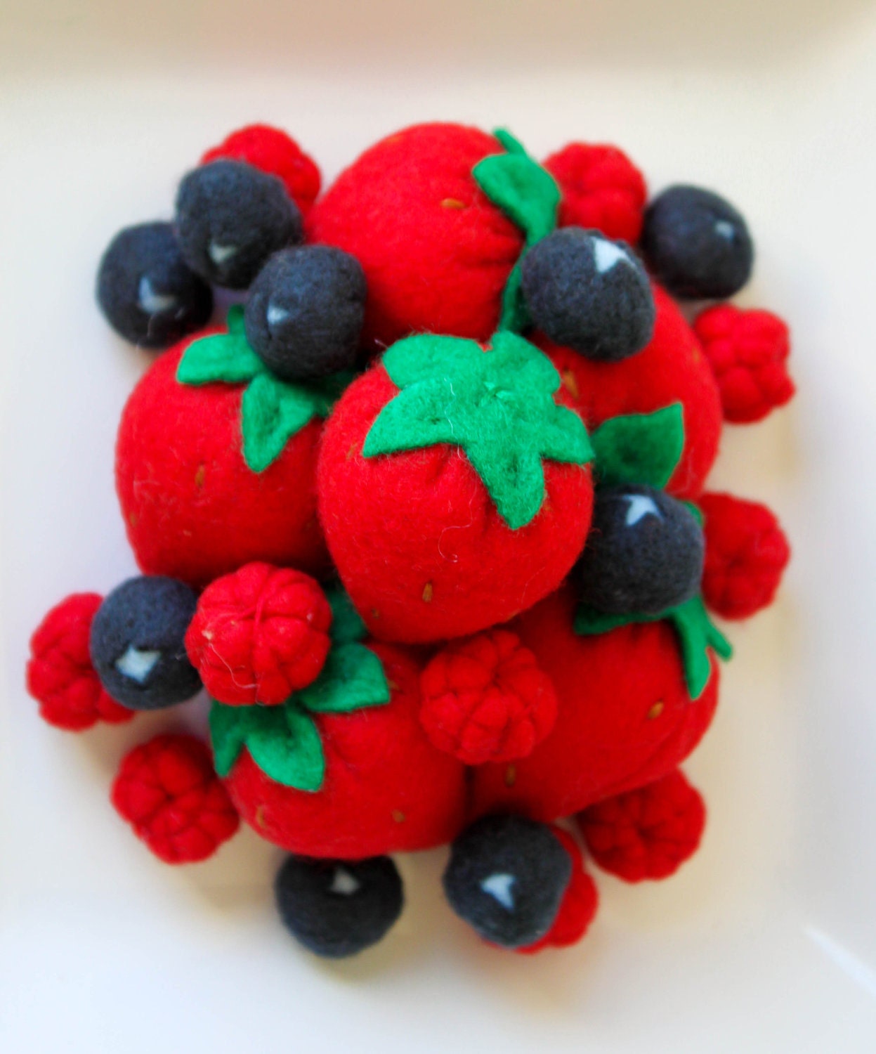 Felt Food - Berries Play Food (Strawberries, raspberries, blueberries)