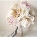 Fabric Flower Bouquet with Vintage Rhinestone Brooches and Lace - Alternative wedding bouquet - Rustic chic weddings