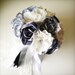 English Rose Wedding Bouquet, Vintage Garden Weddings, Handmade Bridal Bouquet, Fabric flower bouquet