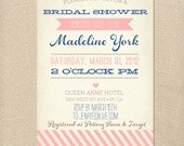 Vintage Bridal Shower Invitation Baby Shower Invite Printable OR Printed Card
