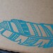Hand Drawn Moleskine, turquoise feather