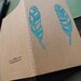 Hand Drawn Moleskine, turquoise feather