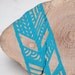 Chevron Wooden Brooch, Turquoise Patterns
