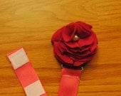Magenta Flower Pacifier Clip