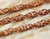 SALE 4.5ft Solid Copper Fine Rope Chain Unsoldered, Dainty Pure Copper Rope Chain 5mm