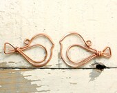 2 Wire Birds Solid Copper - Handmade Wirework Connector, Charm, or Pendant