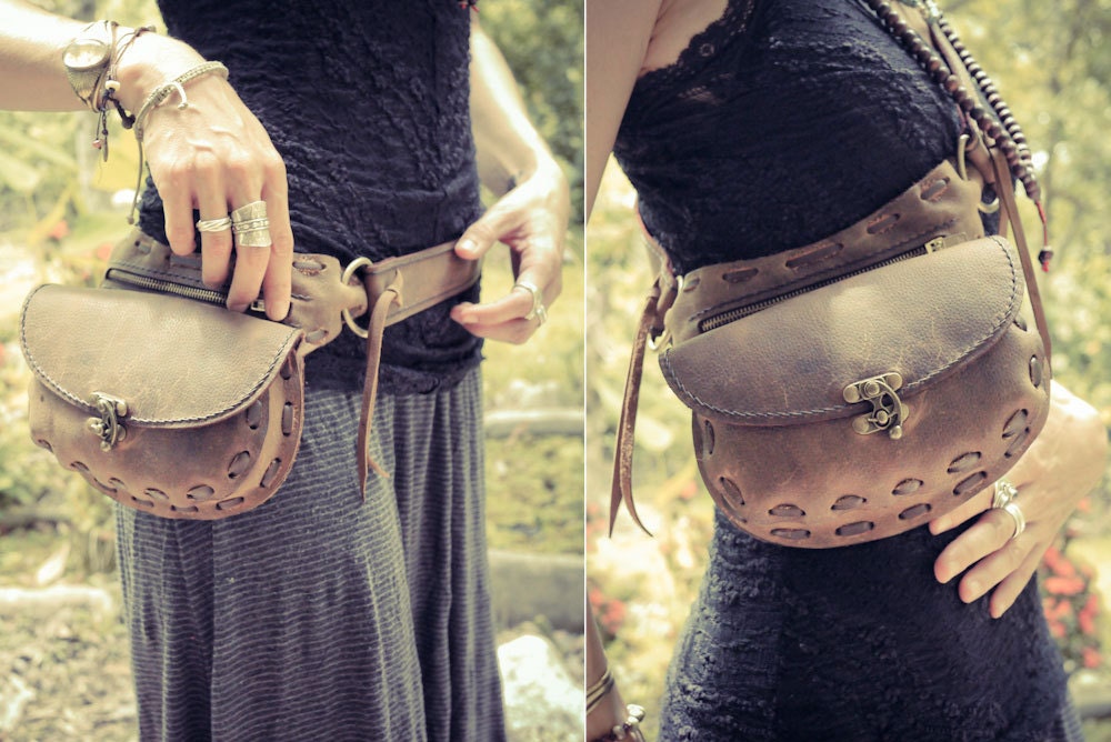 Wanderlust Leather Hip Belt with Pockets