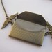 necklace---antique bronze little angel wings and letter locket,alloy necklace