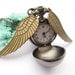 pocket watch---Golden Snitch&BLACK-GUN ball Harry Potter series pocket watch with antique bronze wings,alloy chain necklace