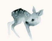 Deer Fawn Artwork - Watercolor Fine Art Print