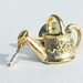 Vintage Brooch,  AVON Gold Watering Can Pin with Dangle Crystal  Bead, Easter Jewelry Springtime Mothers Day Accessory