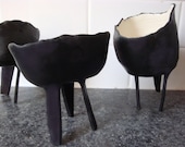 Porcelain Leggy Cup - Black and White