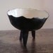 Porcelain Leggy Cup - Black and White