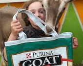 Upcycled Goat Feed Farmers Market Tote Bag