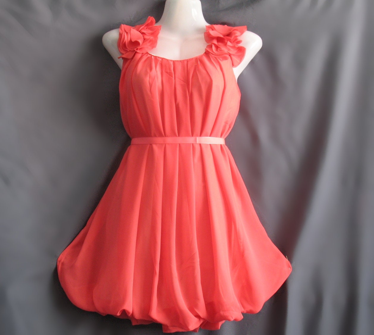 Pink Chiffon Party Dress - Romance Prom Ruffle Cocktail Dress - Sweet Angel Bridesmaid Dress