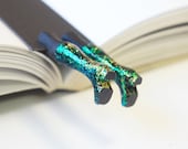 Bright green neonbookmark . Shining glam. Boots in the book  Unusual art bookmarks.  Elegant gift. Fun for kids. for her.