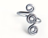 Silver toe ring, sterling silver toe ring, adjustable ring, hammered toering, silver toering,  jetteam