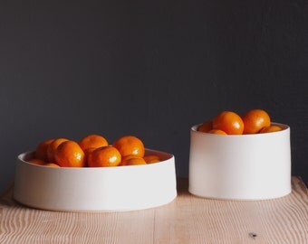 MTO extra large porcelain serving set orange fruit bowl pottery ceramics modern minimalist bowl