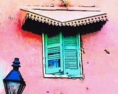 New Orleans Art, Twisted Tipsy Window, French Quarter Fine Art Architecture Print, Ready to Frame Art Print