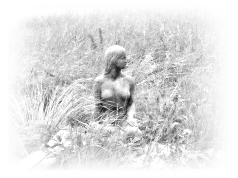 Virginia Fine Art Print, Winter Maid, Surreal Black and White Photography, 4x6 Print in 5x7 Mat