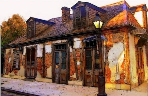French Quarter Architecture, Lafitte Blacksmith Shop, Art New Orleans Fine Art Print, 4x6 Fine Art
