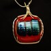Candy  Apple Wire Wrapped  Dichroic GlassPendant B23