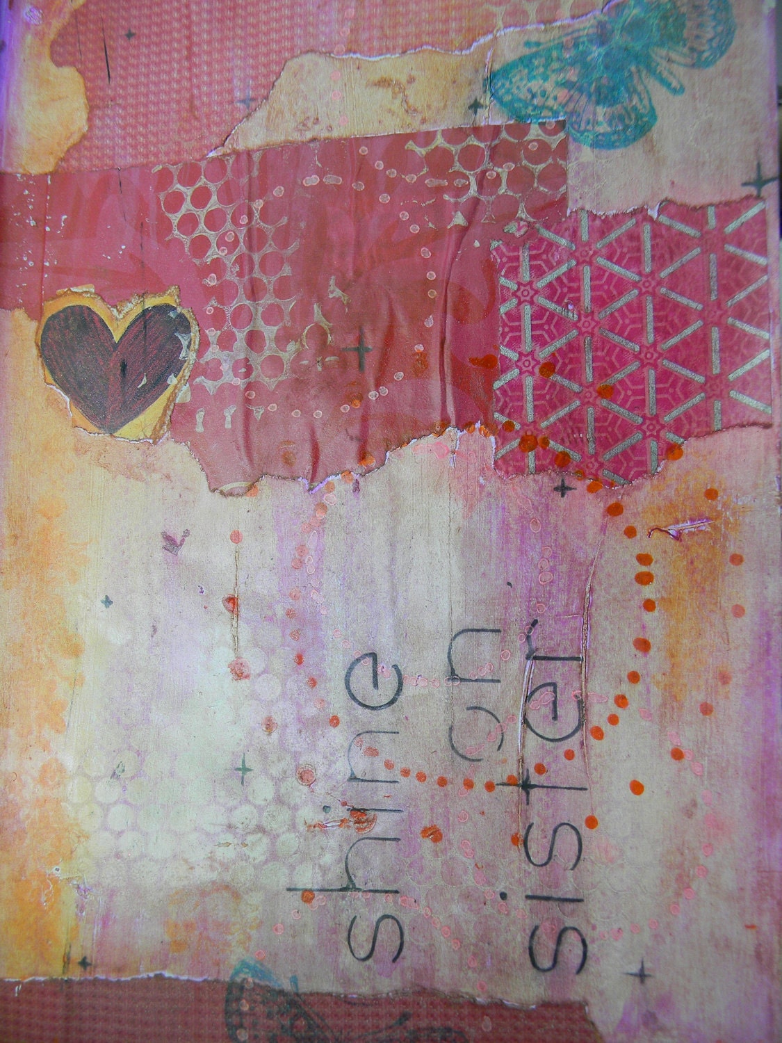 art // print // giclee // collage // "shine on sister"