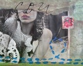 Giclee // art // print // homemade // "Coy" 8 1/2 x 11