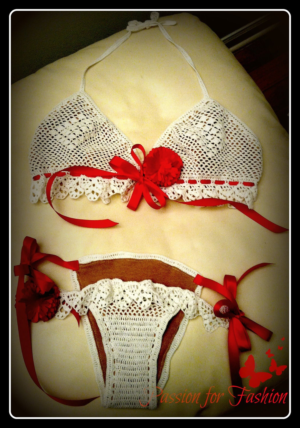 Swimwear handmade crochet bikini - Beach Bunny