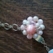Vintage Upcycled necklace Charub Angel shades of pink & green beaded gold chain upcycled necklace
