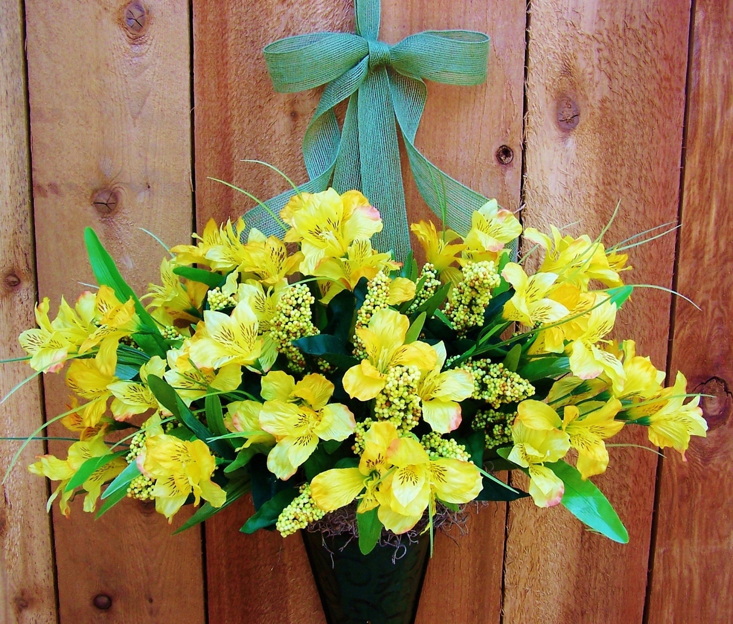 Spring/Summer Wreath-Front Door Wreath-Outdoor Wreath-YELLOW DAFFODIL Floral Door Wreath-Front Door Wreath-Summer Wreath-Spring Decor