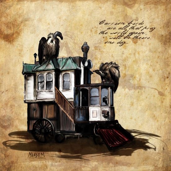 Done Run Out (Abney Park "Airship Pirates") Steampunk Art Print 8"x8" by MANDEM