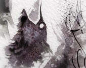 Martinefa's Original watercolor and Ink Nest "Nid"