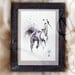 Martinefa's Original watercolor and Ink Horse "Cheval-2"