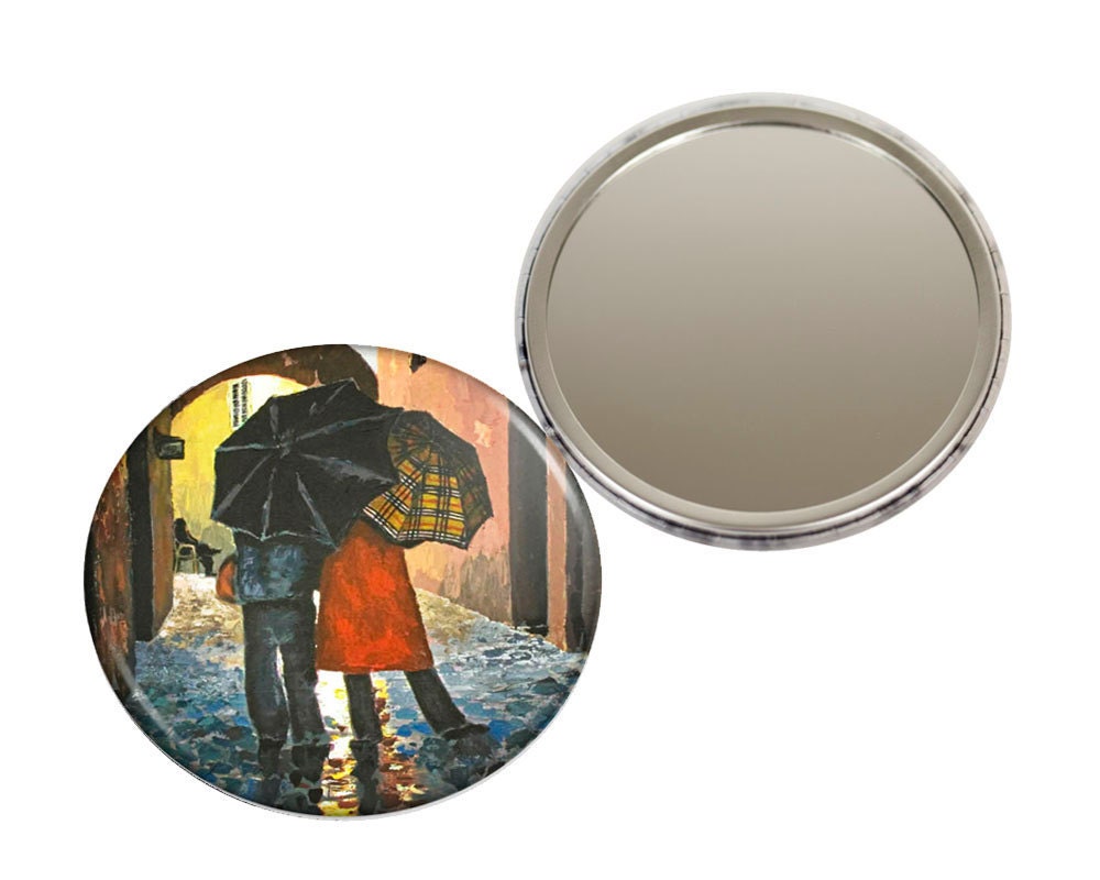 Pocket Mirror Romantic Couple - 3 inches