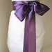 Bridal Sash Plum Sash - 9 Foot Posh Plum Purple Sash 3 inch Double-Sided Satin Sash - also in Silver, Black, Navy, White, Ivory