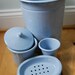 SALE Vintage Robin's Egg Blue Martha Enamel Enamelware Bath Set