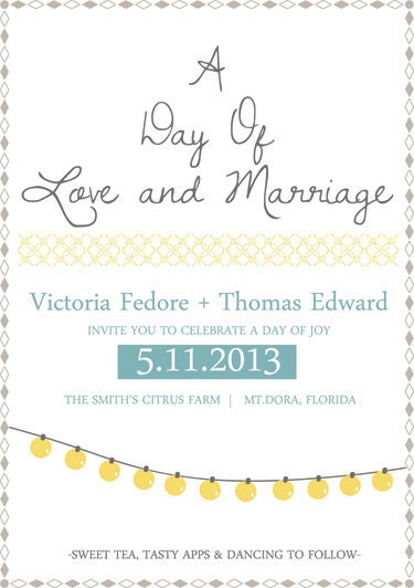 Wedding Invitations - Sweet Tea
