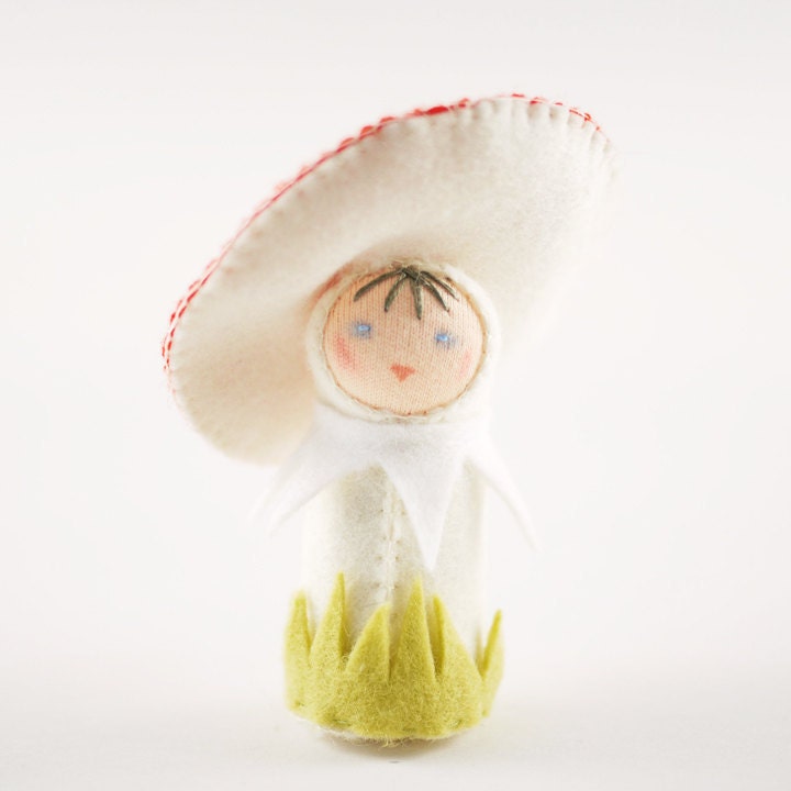 Mushroom Felt Doll - Miniature Toadstool