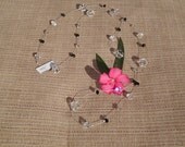 Beautiful Long Necklace - Simple Elegant Long Crystal Necklace - Crystal and Black onyx glass beaded necklace